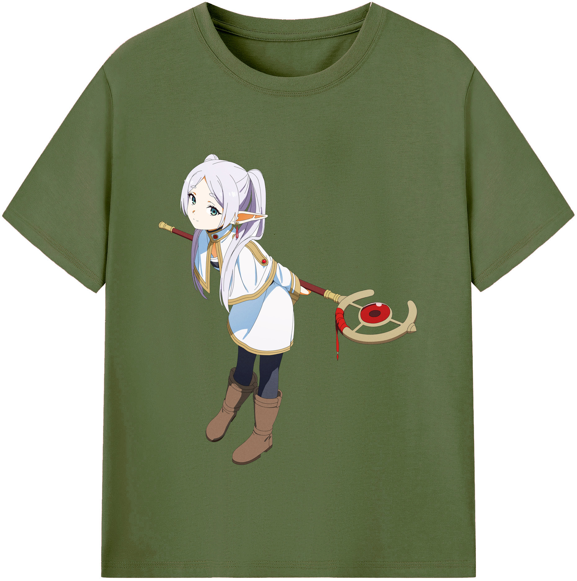（画像用） 葬送のフリーレン Frieren 綿100％半袖Tシャツ（フロントプリント）